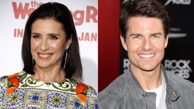 Mimi Rogers in 2015; Tom Cruise in 2012