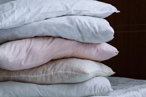 Pillow column on the bed
