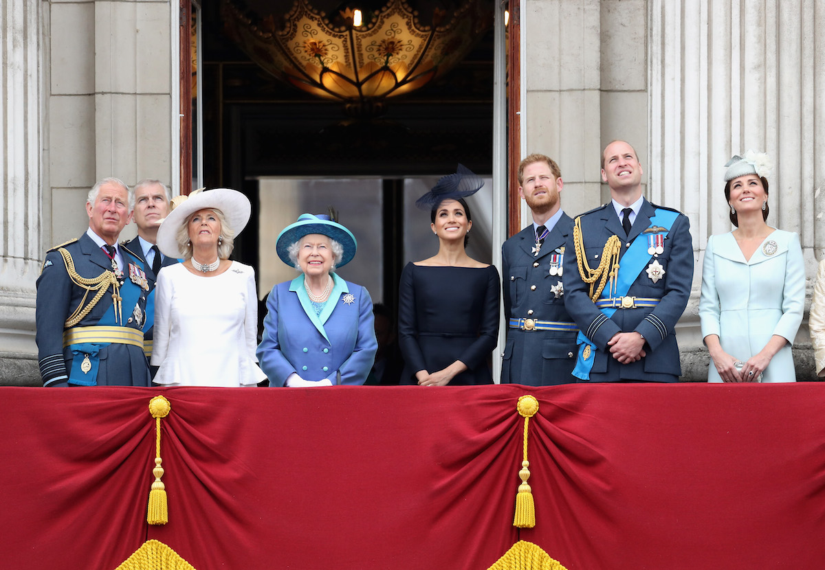 The royal family on the balcony with the Queen