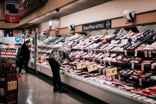 Customers shopping at Safeway supermarket chain in Oregon