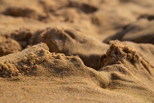 fine sand on a beach in close up