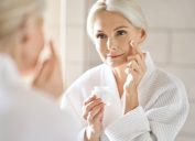older woman morning beauty routine
