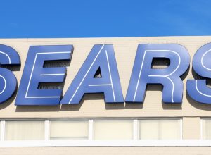 sign on the front of sears store