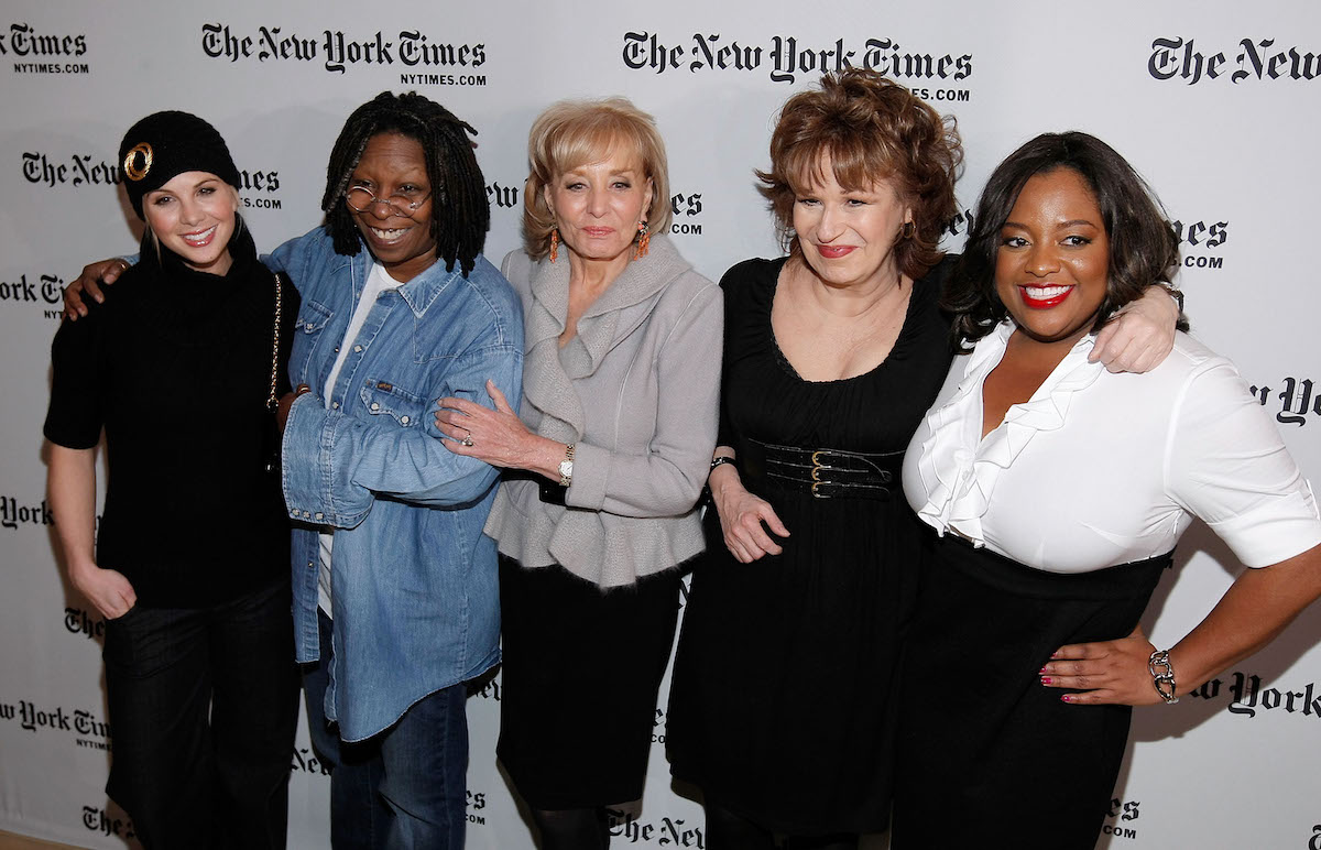 Elisabeth Hasselbeck, Whoopi Goldberg, Barbara Walters, Joy Behar, and Sherri Shepherd at a New York Times event in 2009