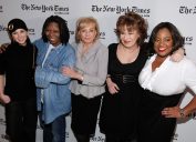 Elisabeth Hasselbeck, Whoopi Goldberg, Barbara Walters, Joy Behar, and Sherri Shepherd at a New York Times event in 2009