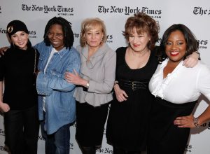 Elisabeth Hasselbeck, Whoopi Goldberg, Barbara Walters, Joy Behar, and Sherri Shepherd at a New York Times event in 2009