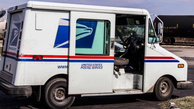 USPS Post Office Mail Truck. The USPS is Responsible for Providing Mail Delivery II