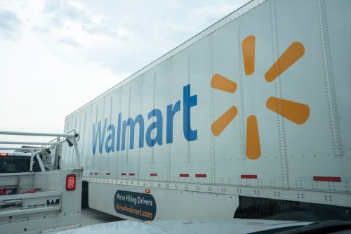 A Walmart truck is seen on the streets in Spartanburg, South Carolina.