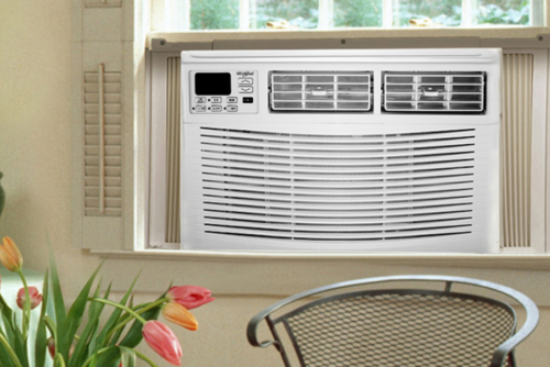Staged product shot of a Whirlpool window air conditioner