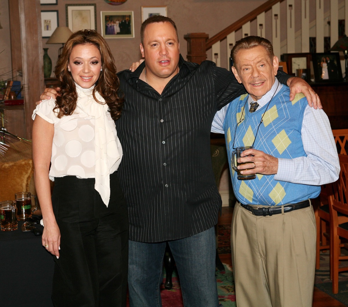 Leah Remini, Kevin James, and Jerry Stiller in 2007