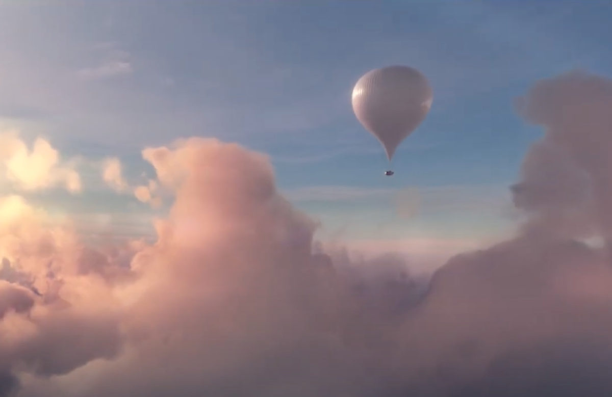 celeste balloon in the air