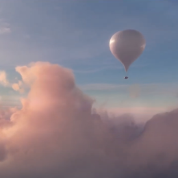 celeste balloon in the air