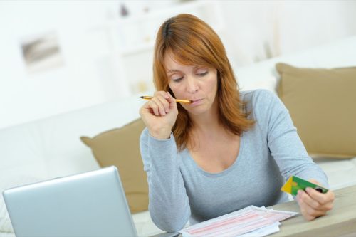 Woman Going Over Finances