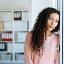 Young Woman Staring into the Distance