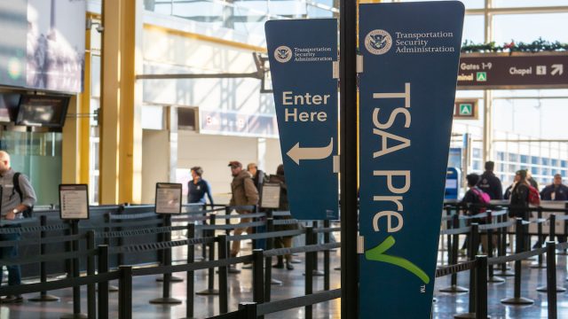TSA airport security lines.