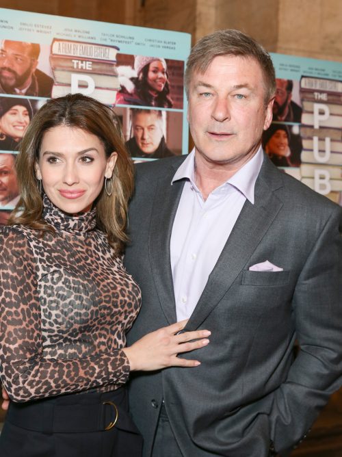 Hilaria and Alec Baldwin at the premiere of "The Public" in 2019