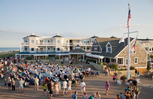 An outdoor concert on the boardwalk at Bethany Beach, Delaware