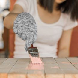 woman working on a DIY project