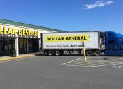 Dollar,General,Delivery,Truck,Offloads,New,Merchandise,At,Shopping,Center