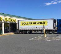 Dollar,General,Delivery,Truck,Offloads,New,Merchandise,At,Shopping,Center