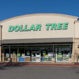 The exterior storefront of a Dollar Tree location.