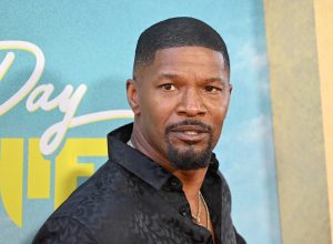 Jamie Foxx at the premiere of "Day Shift" in 2022