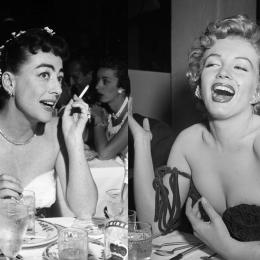 Joan Crawford in 1954; Marilyn Monroe in 1952