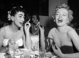 Joan Crawford in 1954; Marilyn Monroe in 1952