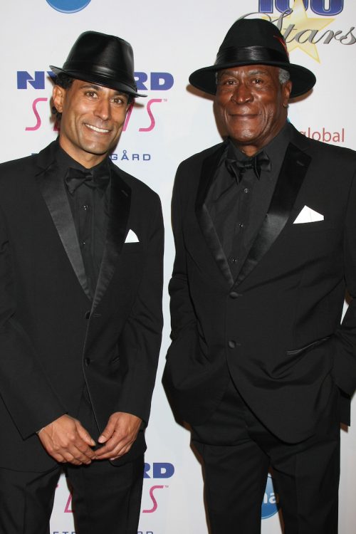 K.C. Amos and John Amos at the Night of 100 Stars Oscar Viewing Party in 2015