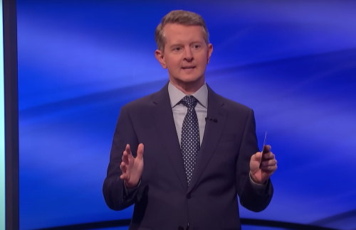 Ken Jennings hosting "Jeopardy! Masters" in May 2023
