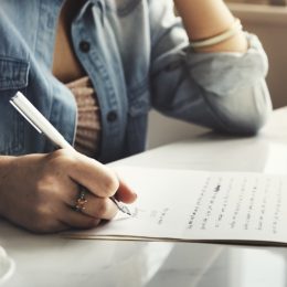Woman writing love letters for him