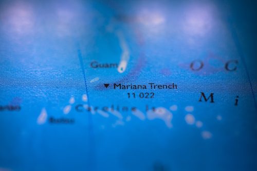 Geographical map location of Mariana Trench