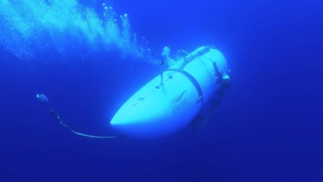 The Titan submersible diving underwater