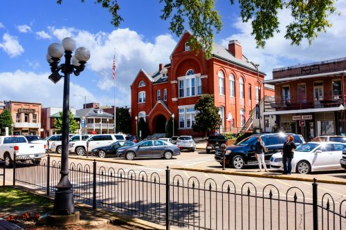 The city square of Oxford Mississippi