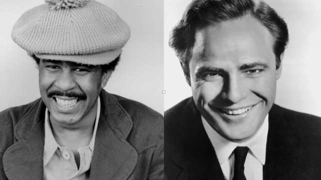 Richard Pryor in 1973; Marlon Brando circa 1965
