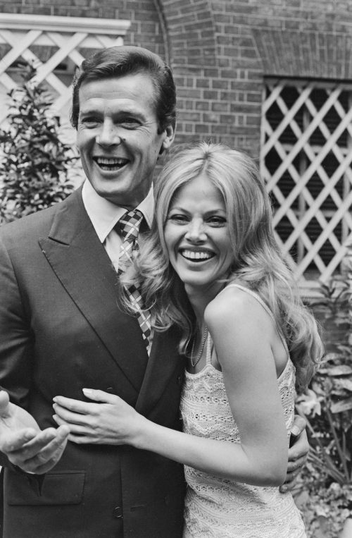 Roger Moore and Britt Ekland in 1974