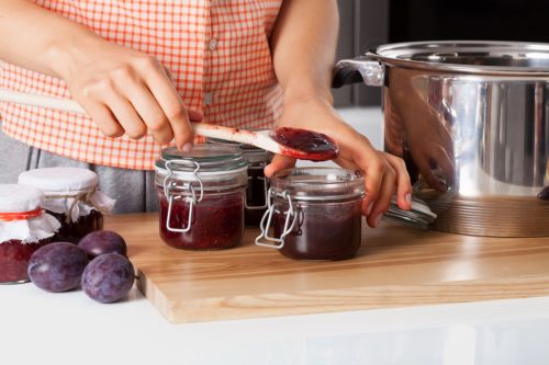 making homemade jam