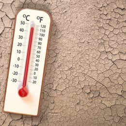 thermometer showing extreme heat