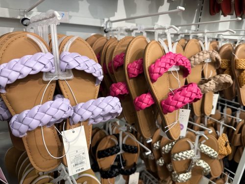 Sandals display at Target