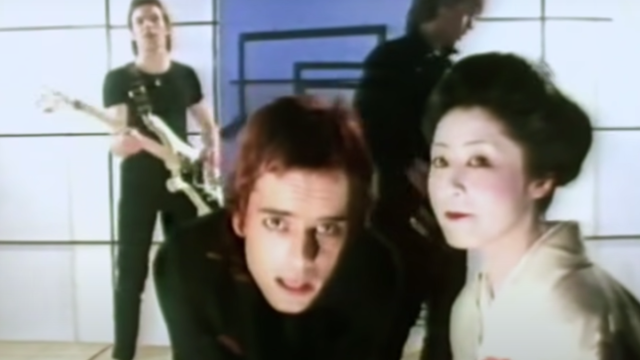 A screenshot from The Vapors' video for "Turning Japanese"