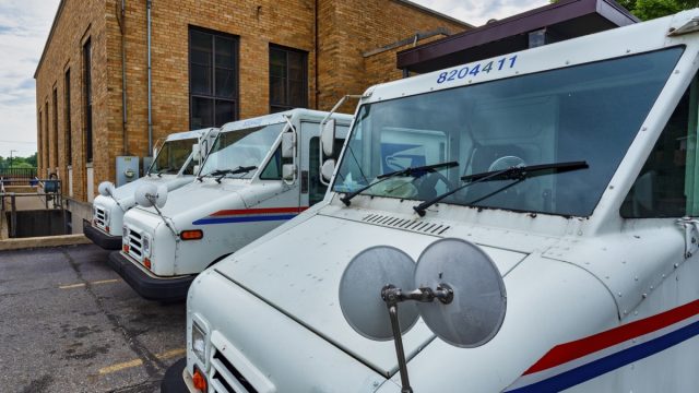 Front View of USPS Delivery Vehicle