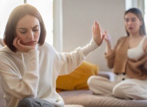 Two Young Female Friends Arguing