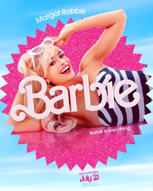 barbie movie poster featuring margot robbie