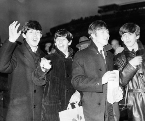 The Beatles at London airport in 1963