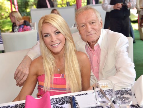 Crystal and Hugh Hefner at the 2013 Playboy of the Year luncheon