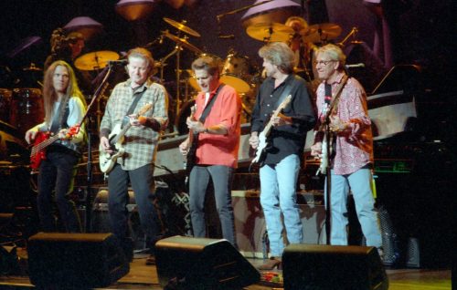 The Eagles performing in 1995