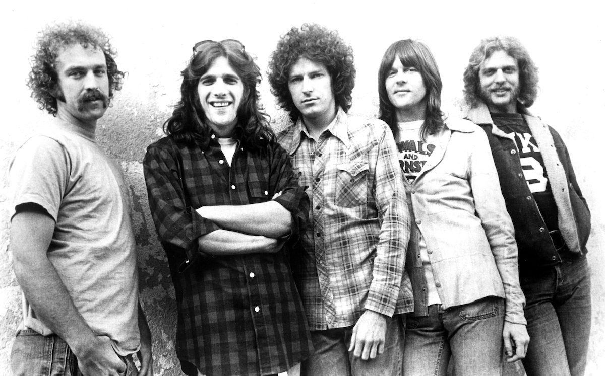 Bernie Leadon, Glenn Frey, Don Henley, Randy Meisner, and Don Felder circa 1976