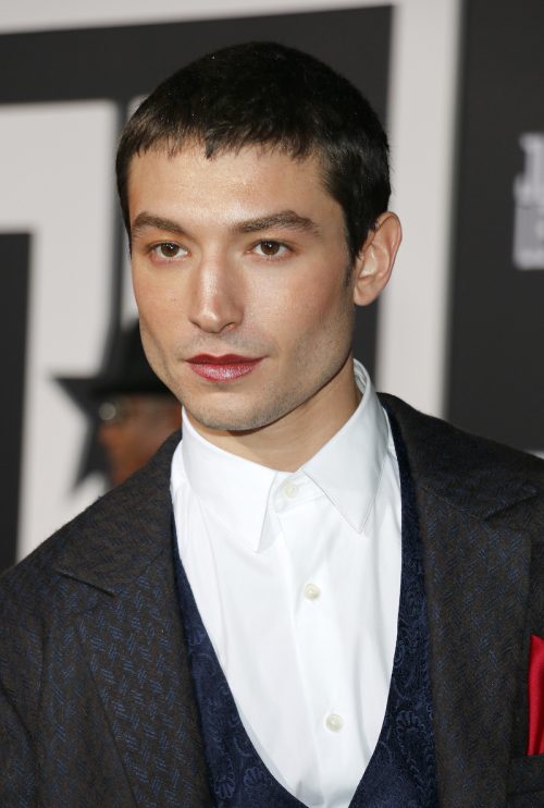 Ezra Miller at the premiere of "Justice League" in 2017