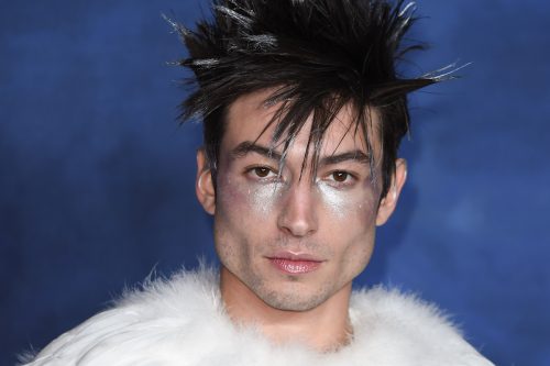 Ezra Miller at the premiere of "Fantastic Beasts: The Crimes of Grindelwald" in 2018