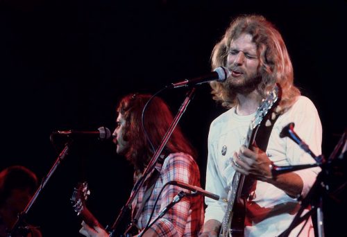 Glenn Frey and Don Felder performing circa 1976